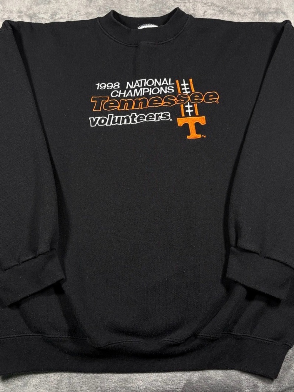 1998 National Champions Tennessee Volunteers Black Crewneck Sweatshirt